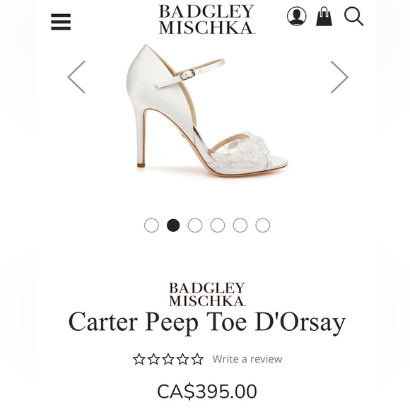 Badgley Mischka Carter Peep Toe D'Orsay White Size 9 - Picture 4 of 13